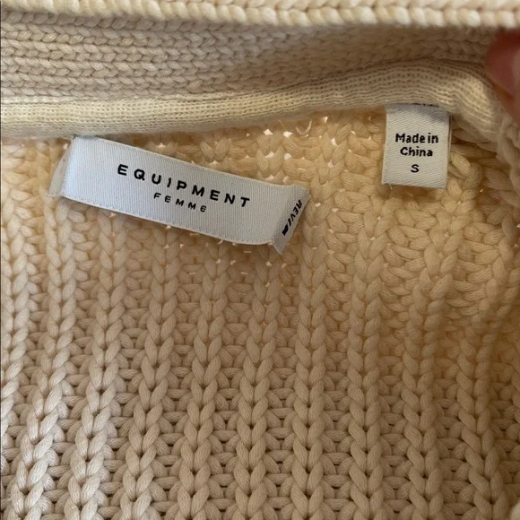 Equipment Cream Belted Cardigan Sweater - Picture 5 of 15